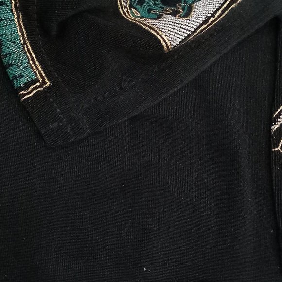 Women's long-sleeved shirt, black with ancient figures designed material - Picture 5 of 5